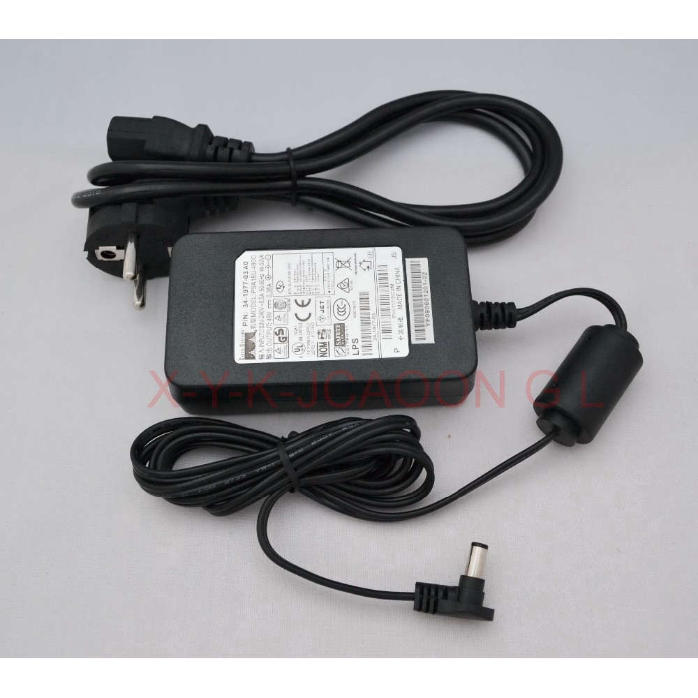 1PCS Original 48V 0.38A Adapter AC Power Supply for cisco CP-PWR-CUBE-3 PSA18U-480 341-0081-02 + UK AC Cable