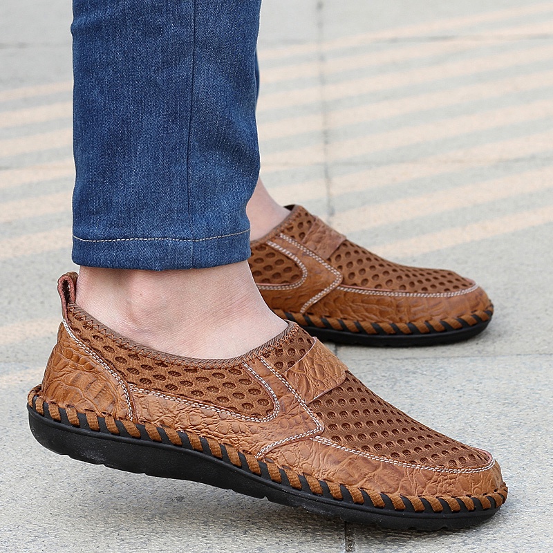 Men's Breathable Casual Shoes Fashion Comfortable Mesh Loafers Men  Wear-resistant Non-slip Driving Shoes Plus Size 38-49 | Shopee Singapore