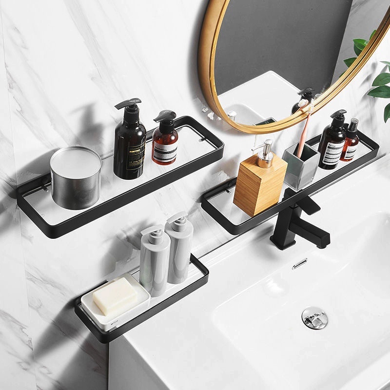 YUN JIE YA Bathroom Organizer Wall Mounted Glass Corner Shelf/Bathroom ...