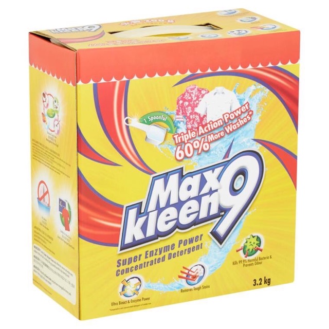 Max Kleen 9 Super Enyzme Power Detergent 3kg | Shopee Singapore
