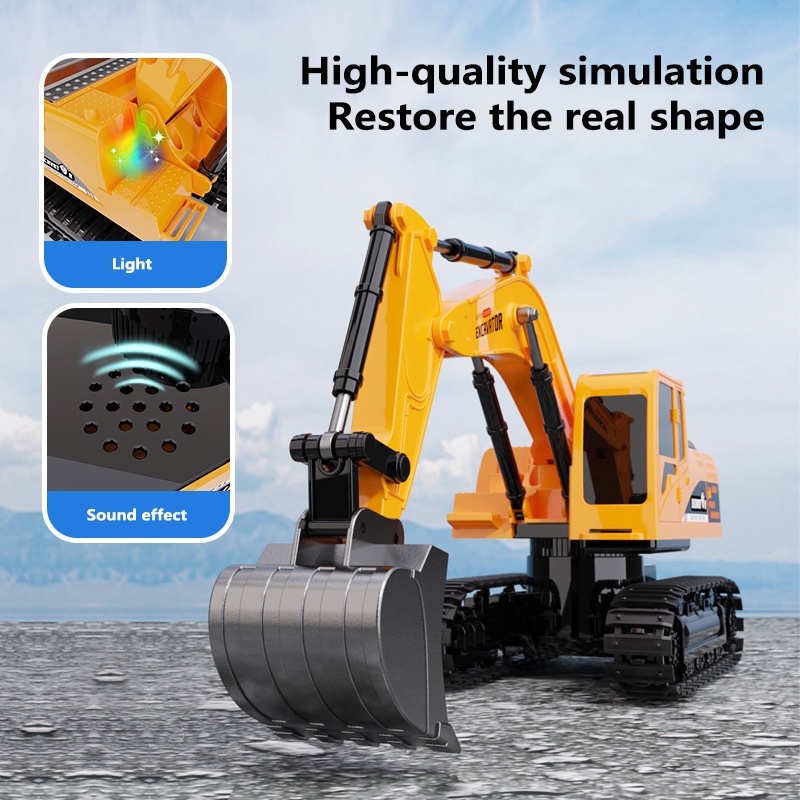 RC Truck 2.4G Wireless 6CH RC Excavator Alloy Hook Machine Simulation ...