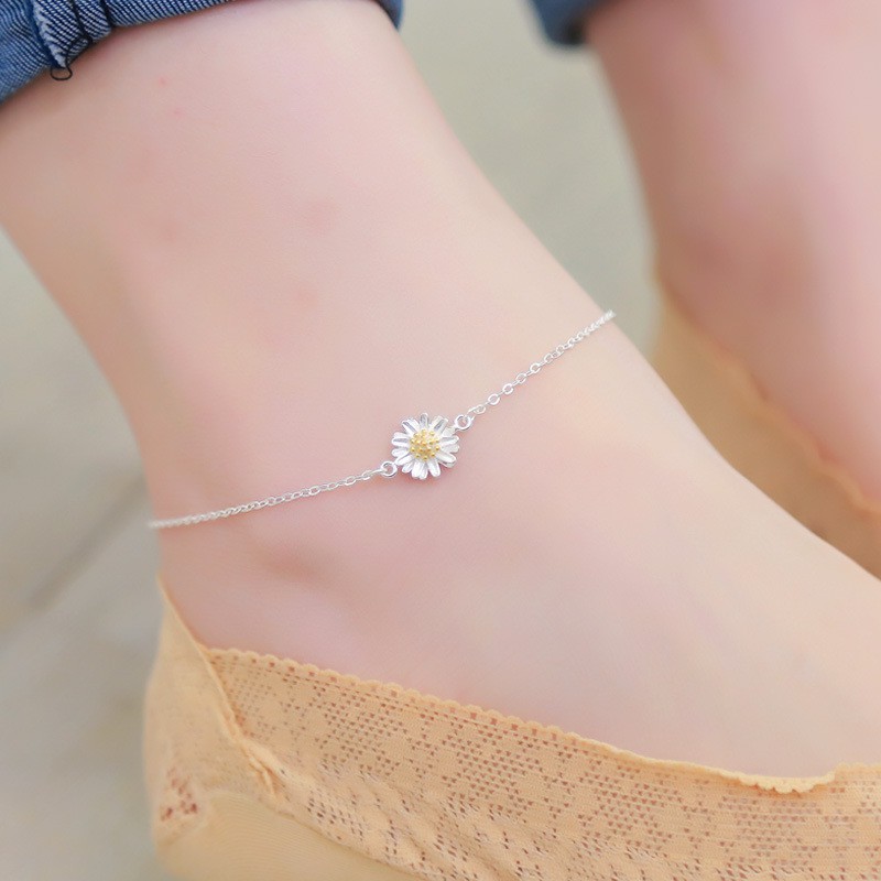 Women's anklet silver chrysanthemum gold fashion accessory hot girl ...