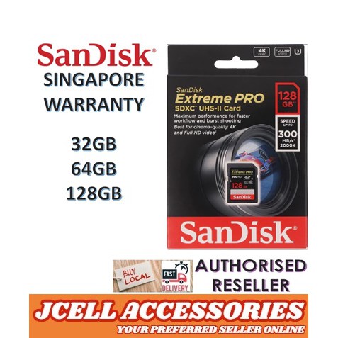SanDisk Extreme PRO 128GB SDXC 300MB/s, UHS-II, Class 10, V90, U3