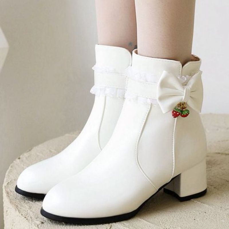 White ankle boots lace on sale up