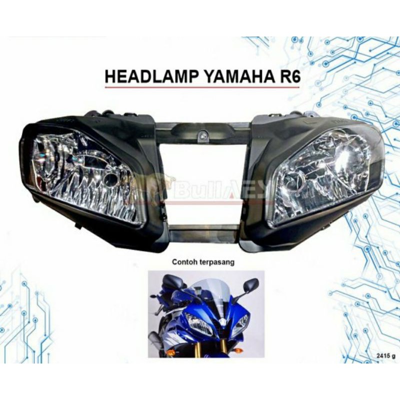 Yamaha R6 Reflector I Yamaha R6 Headlamp I Yamaha R6 Headlight Housing ...