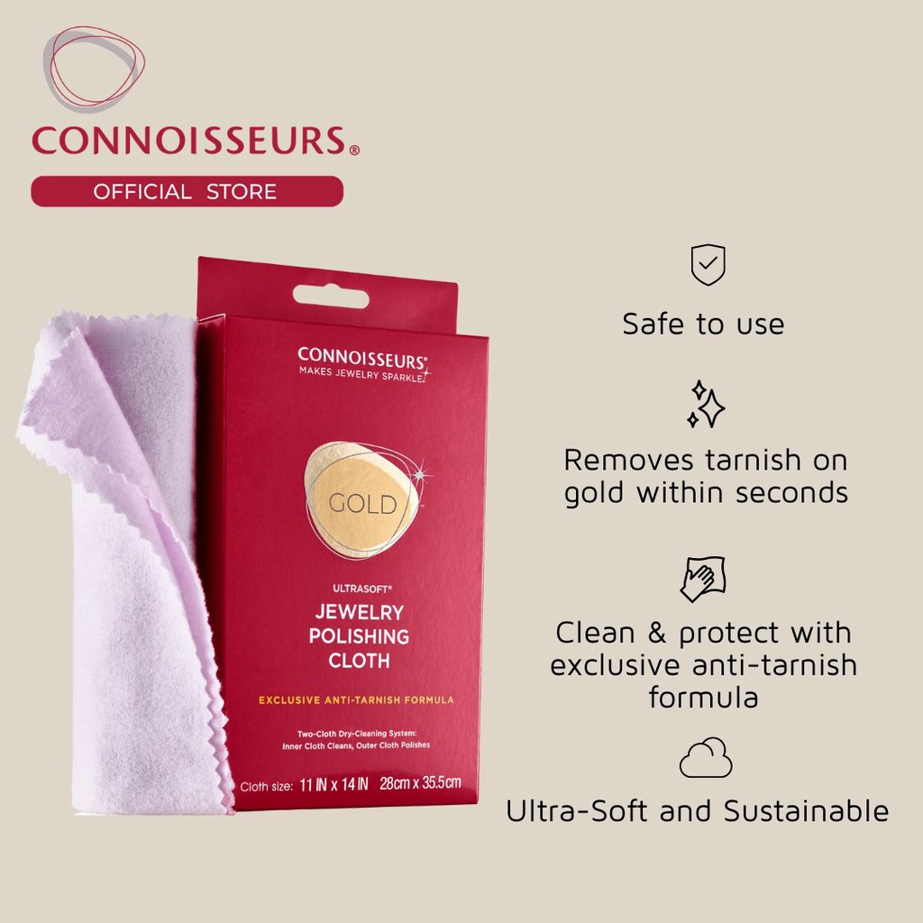 Connoisseurs Ultrasoft Gold Jewellery Polishing Cloth