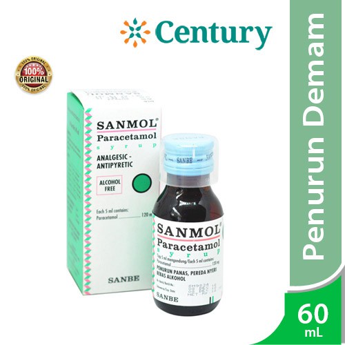 ( 1 Botol ) Sanmol Paracetamol Sirup 60ml / Penurun Panas / Demam