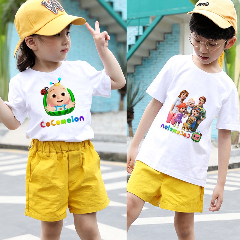 Skin friendly Shirt Cocomelon Tops Brother Sister Matching Cartoon Cute CHILDREN S T shirt Boys and Girls Summer Shirt Short Sleevesround Neck Kids Clothes Shopee Singapore
