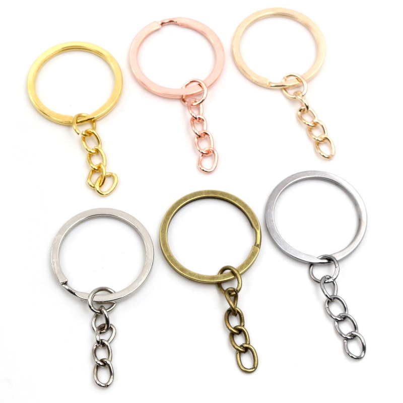 10 pcs lot Key Ring Key Chain 6 Colors Plated 50mm Long Round Split Keychain Keyrings Wholesale for crystal epoxy resin molds Shopee Singapore