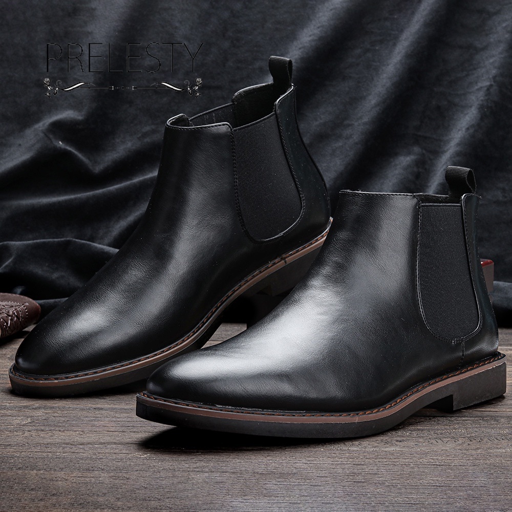 Mens black chelsea boots clearance with buckle