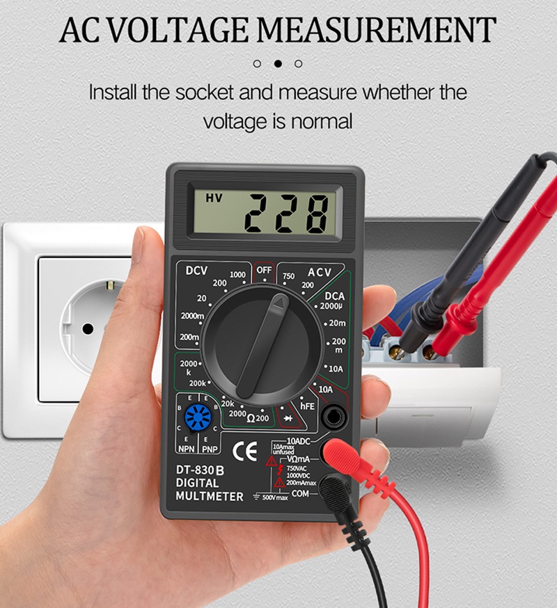 KIPRUN LCD Digital Multimeter AC DC 750V 1000V Digital Mini Multimeter ...
