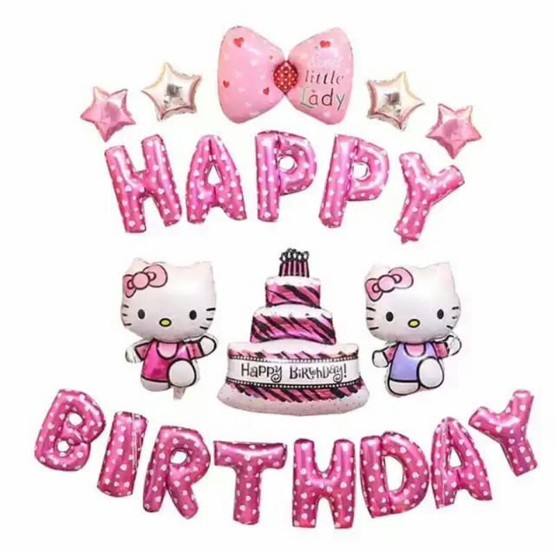 Hello Kitty Run Theme Decoration Set/Happy Birthday Decoration | Shopee ...