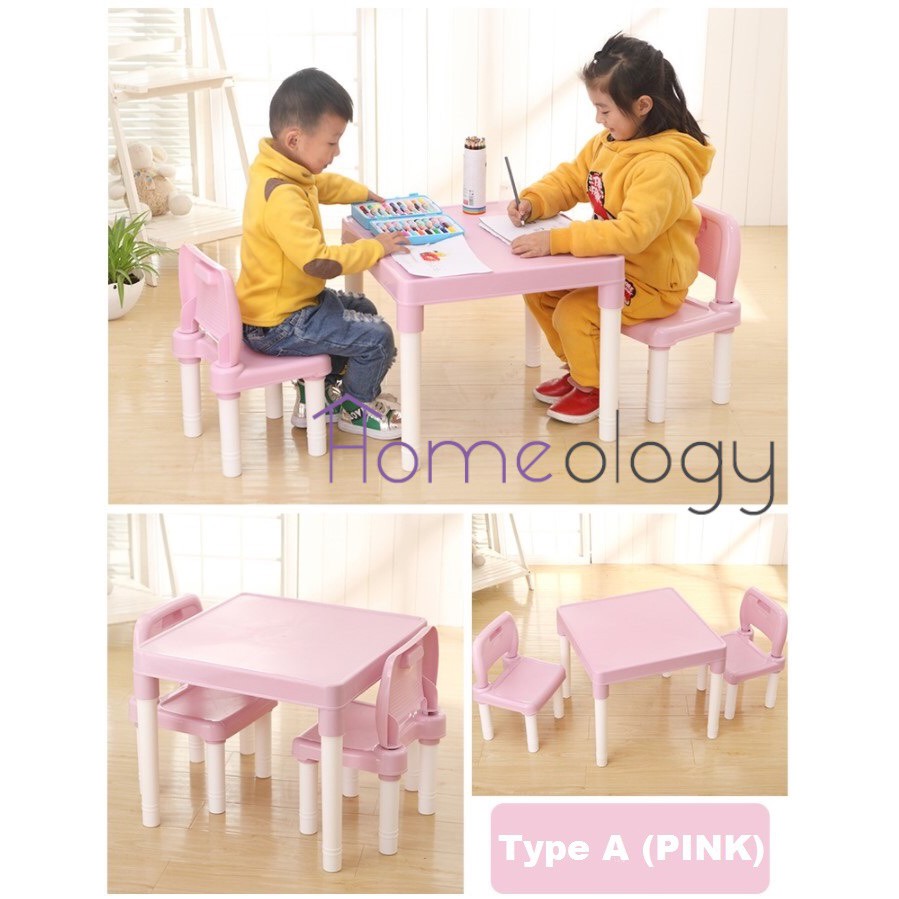 Kids Study Table Child Home Learning Drawing Teaching Desk Chair Set ...