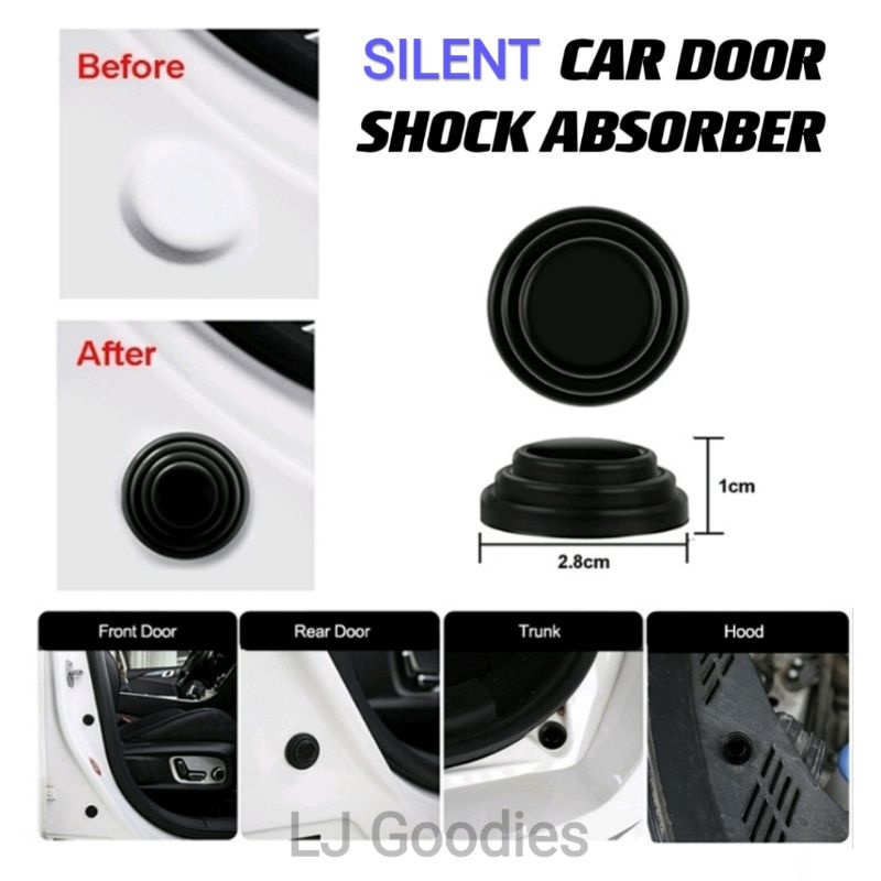 Car Door Shock Absorber Pad Rubber Buffer Universal Damping Soundproof ...