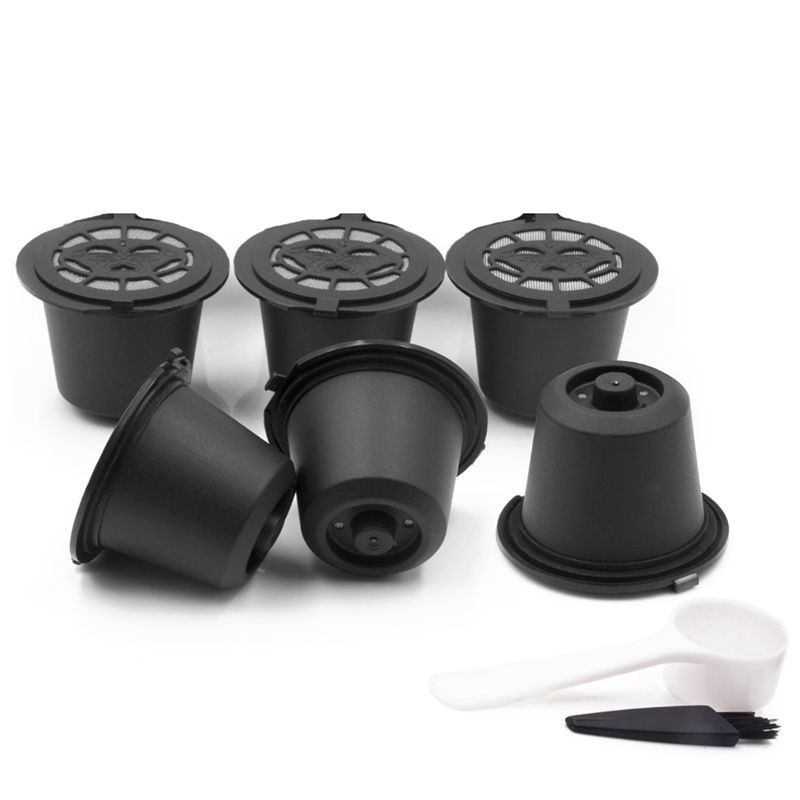 i cafilas 6 Reusable Nespresso Capsules Refillable Coffee Capsule