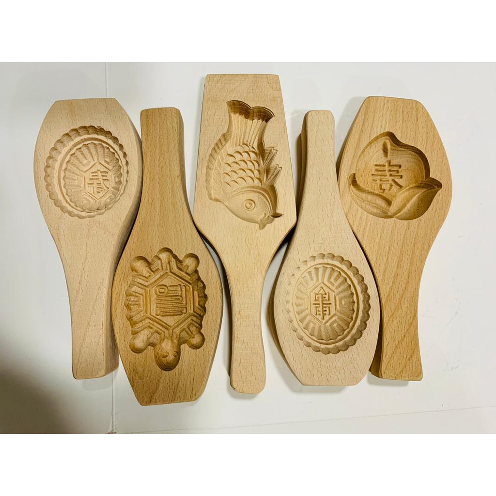 Traditional Hand-carved Wooden Ang Ku Kuih Mould / Koi Fish Mould 红龟粿模具 ...