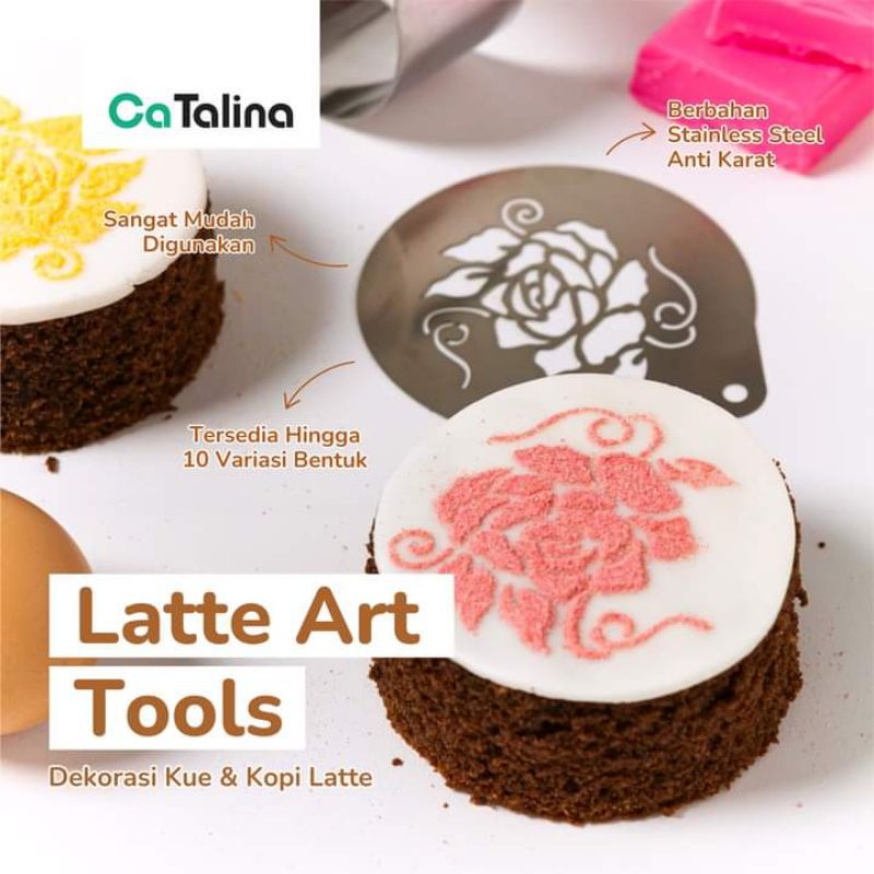 CaTalina Latte Art Tools Dekorasi Kue Kopi Latte Stainless - Gambar 3