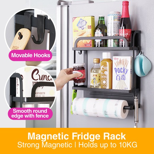 🔥Nordic Style Fridge Rack II 🔥Hold UPTO 10kg. 🔥 Black only 🔥 SG Ready Stock Shopee