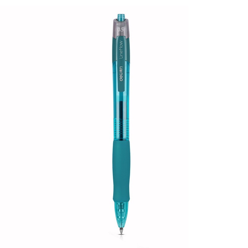 1Pc Deli 0.5mm Retractable Black / Blue / Red / Dark Blue Ink Gel Pen