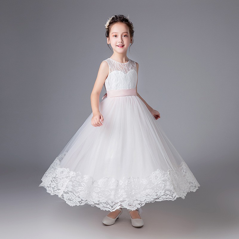 White sparkly flower hot sale girl dresses