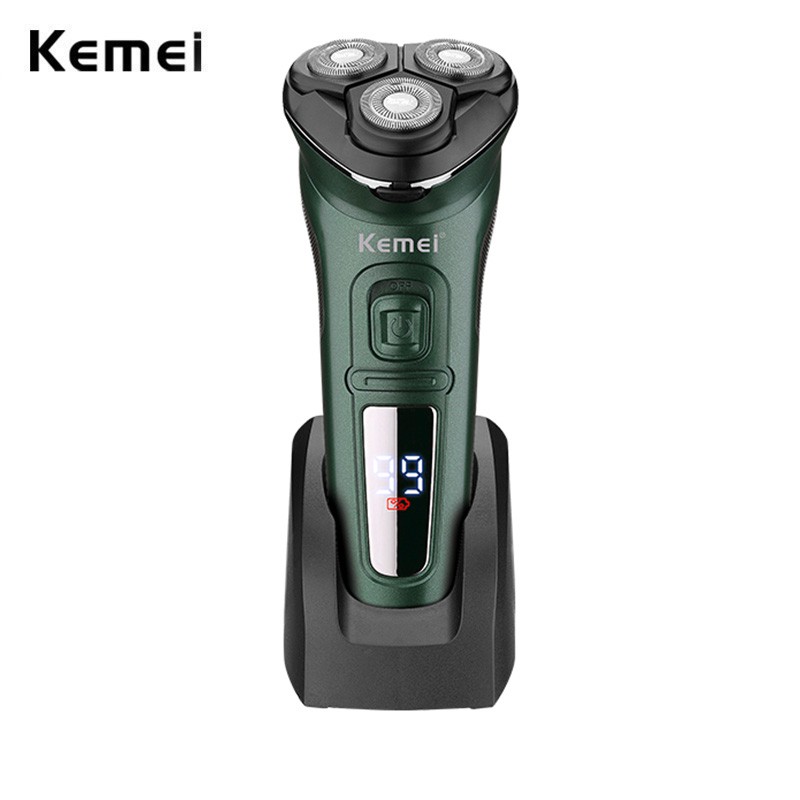Kemei 3D Rechargeable IPX7 Waterproof Electric Shaver Wet and Dry Men's ...