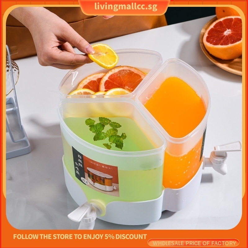 Kettle Rotating 3 Cold Taps Juice Jug with Faucet Detachable Water