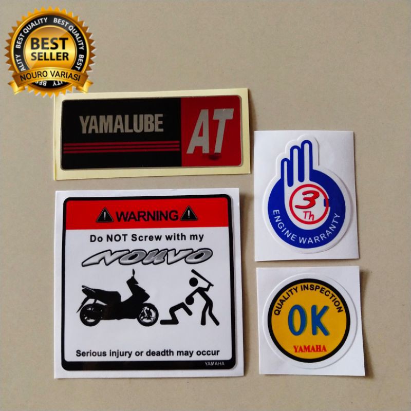 Nouvo SETTING WARNING STICKER 3 YEAR WARRANTY OK YAMALUB AT BEST ...