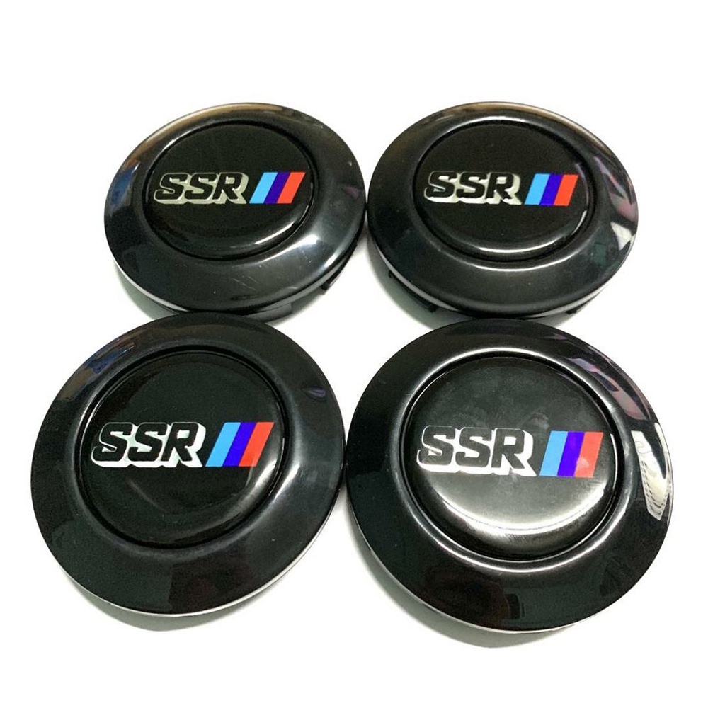 4pc 76.5MM/72MM SSR Car Wheel Centre Cap Black Chrome Cap Modified ...
