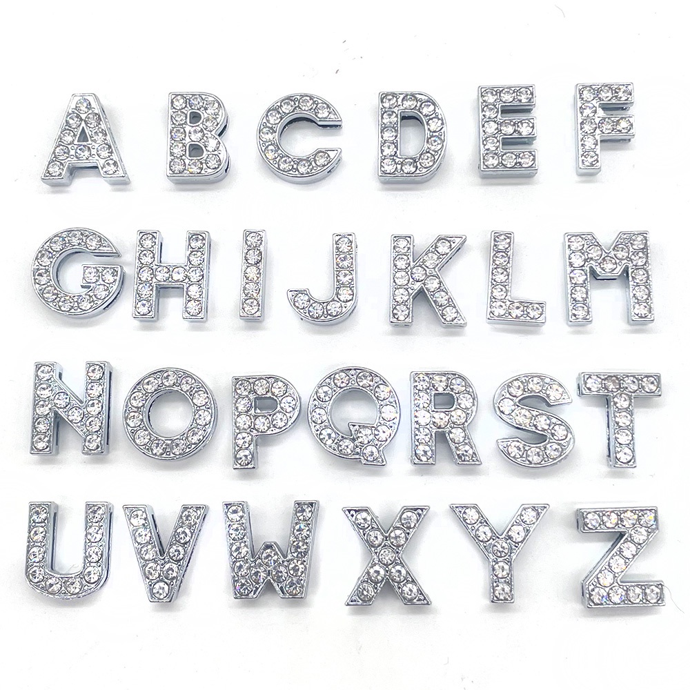 Alloy diamond Different Alphabets Numbers jibbitz crocs shoe Charms