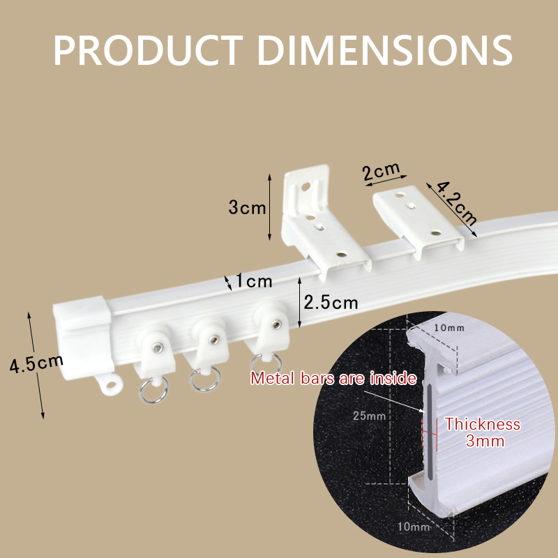 Silent Curtain Track Bendable Track Balcony Bay Window Track U Type L ...