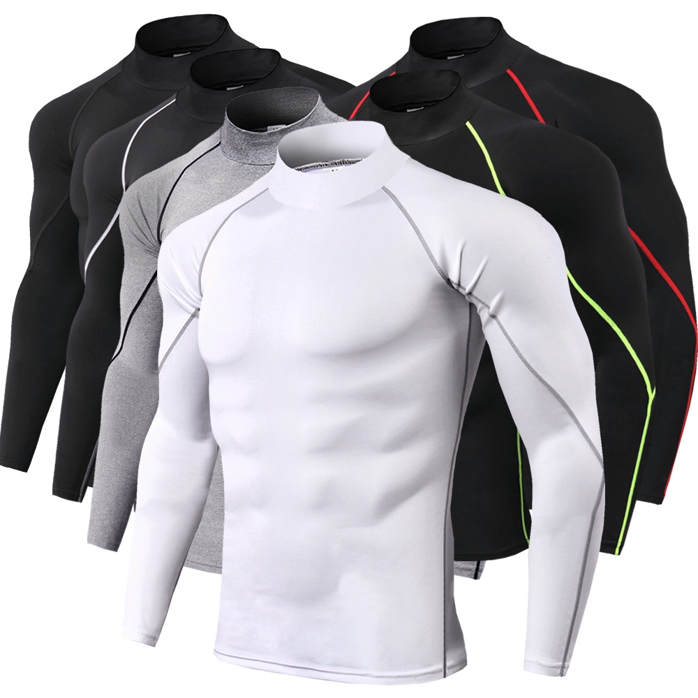 Men Compression Running T Shirt Fitness Tight Long Sleeve Sport Training Jogging Shirts Gym Sportswear Quick Dry Rashgard