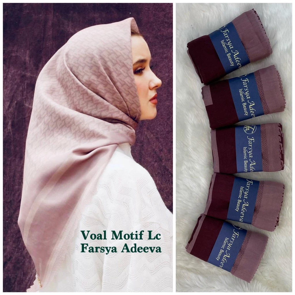 BISA COD...!!! Hijab Denay Voal Premium / Jilbab Denay Segi Empat Motif - Gambar 4