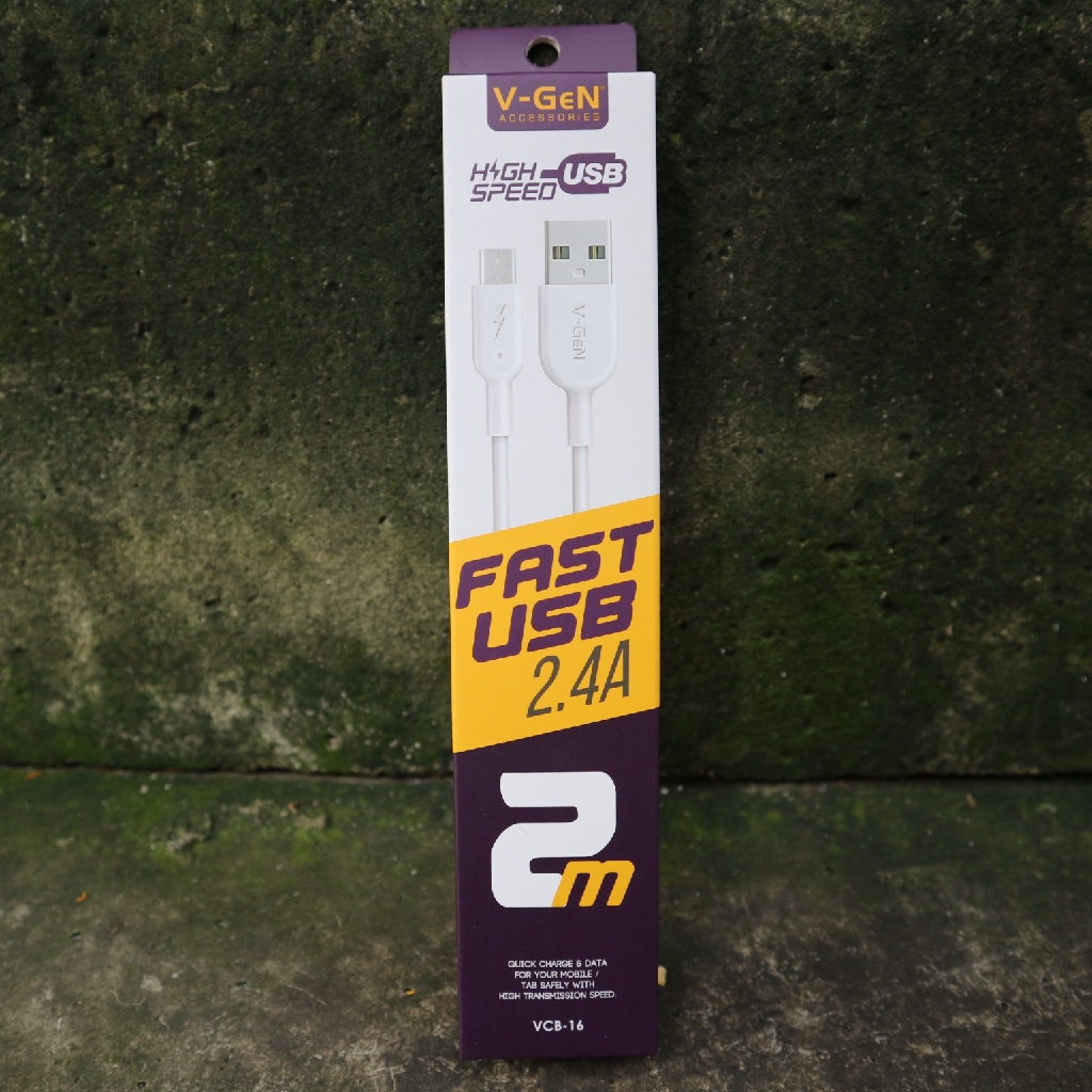 Kabel Data Fast Charging Micro USB / TYPE-C / Lightning V-GeN 1 Meter/2 Meter/QC3.0 3 Meter