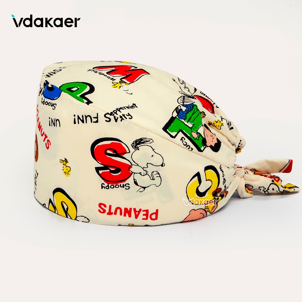 peanuts snoopy printing Pet Grooming Scrubs Hats Tooth check Scrubs women Caps Health service