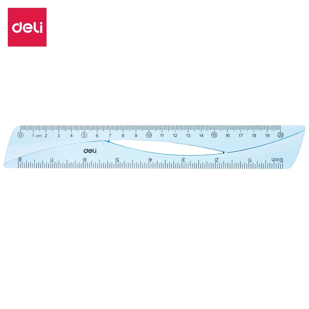 Deli Ruler / Penggaris 20 CM Kokoh Pengukuran CM dan Inch EH10 - Gambar 2