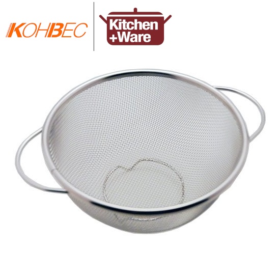 [Japan] KOHBEC Stainless Steel Round Basket with Handle 17cm Mesh