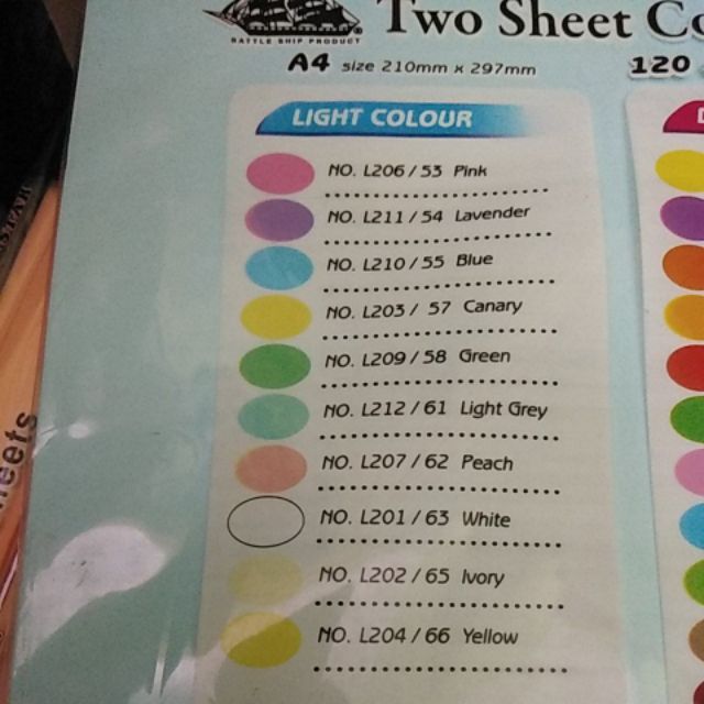 A4 Two Sheet Cards 120gsm 100's ( Light Colour ) | Shopee Singapore