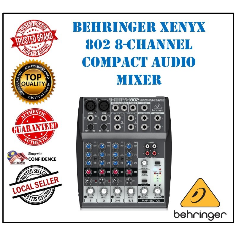 BEHRINGER XENYX 802 8CHANNEL COMPACT AUDIO MIXER Shopee Singapore