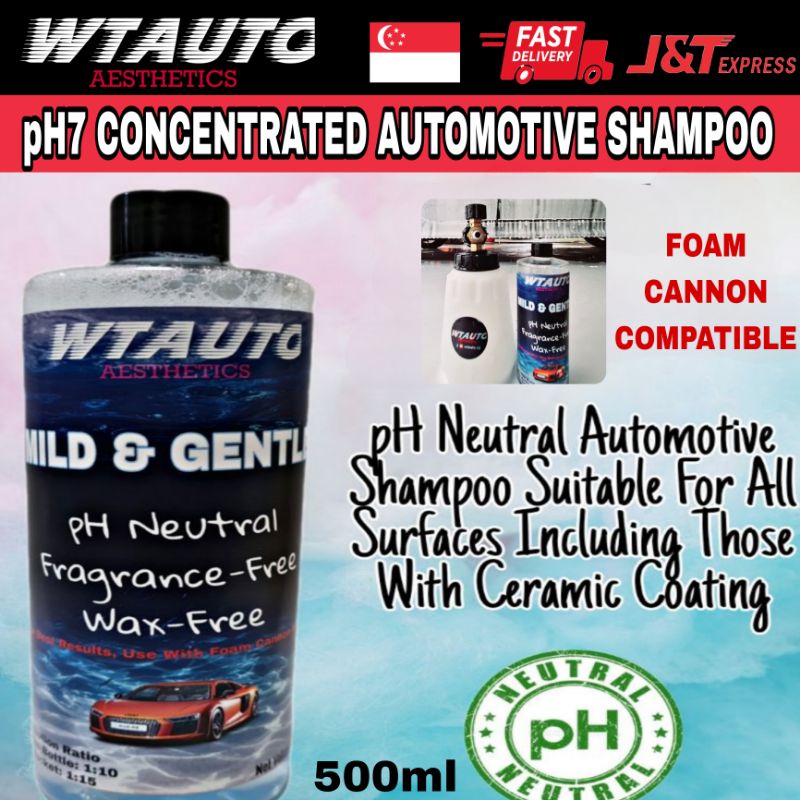 [Support ??] WTAUTO pH Neutral Gentle & Mild Automotive Car & Bike Rich Foam Shampoo 500ML