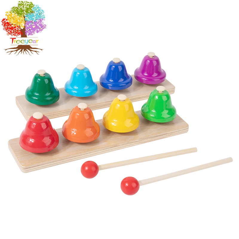 Wooden hand-knocking bells for infants and toddlers Early Childhood ...