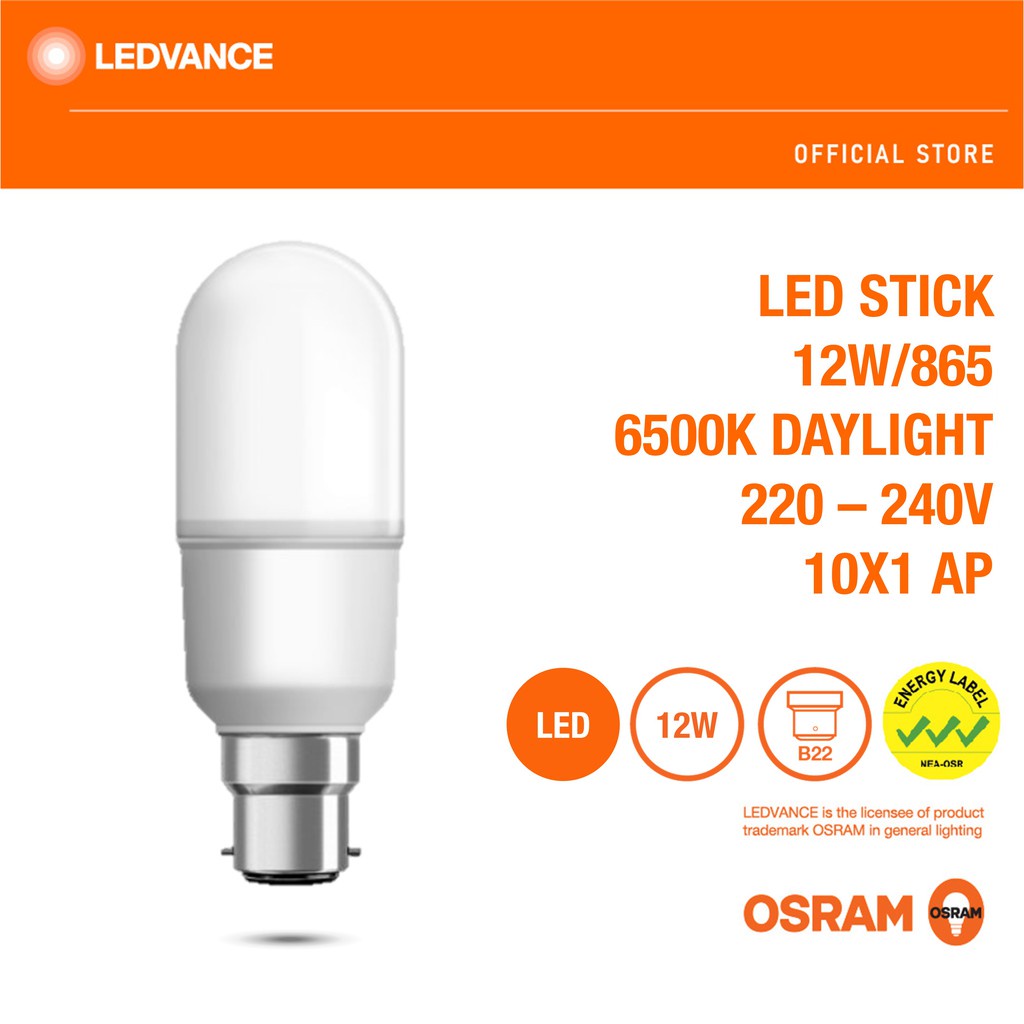 OSRAM LED STICK 12W B22 220 240V Shopee Singapore