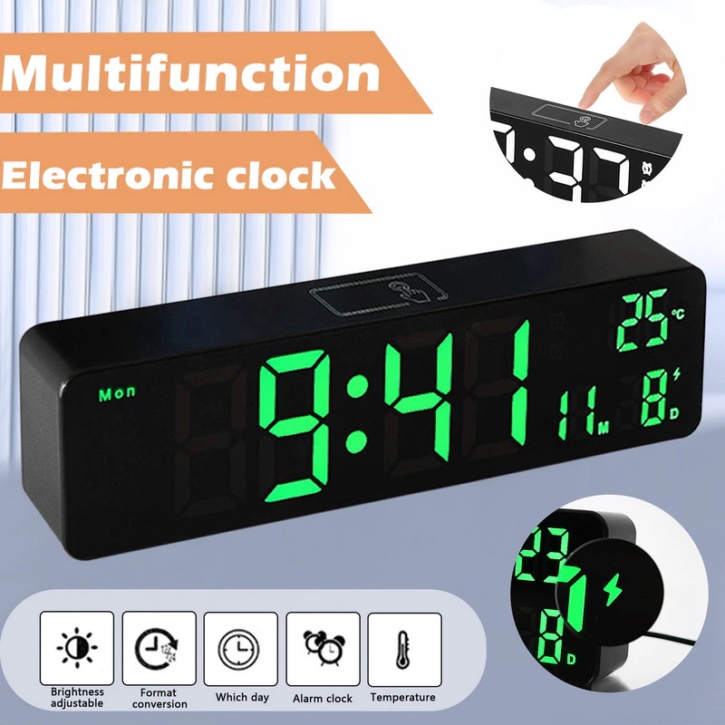 [SG STORE] LED Digital Display Music Alarm Clock/LED Clock With ...