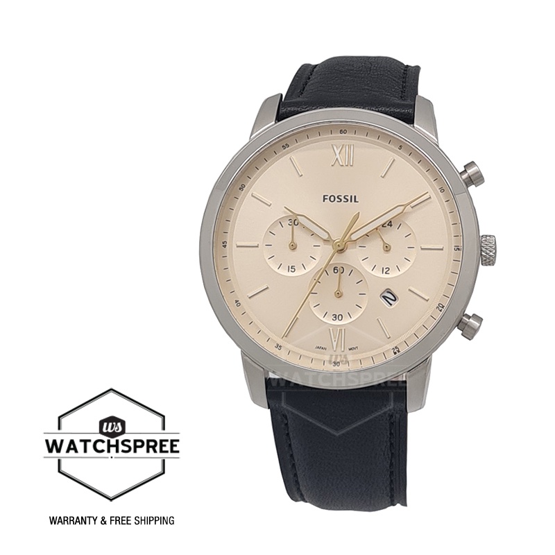Fossil Men's Neutra Chronograph Black Eco Leather Watch FS5885 Shopee Singapore
