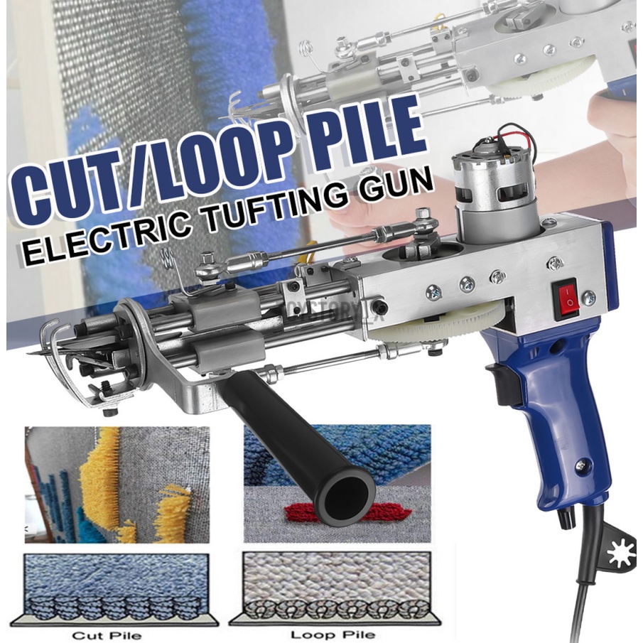 2 In 1 Cut & Loop Pile Tufting Gun Rug Electric Manual Carpet Weaving ...