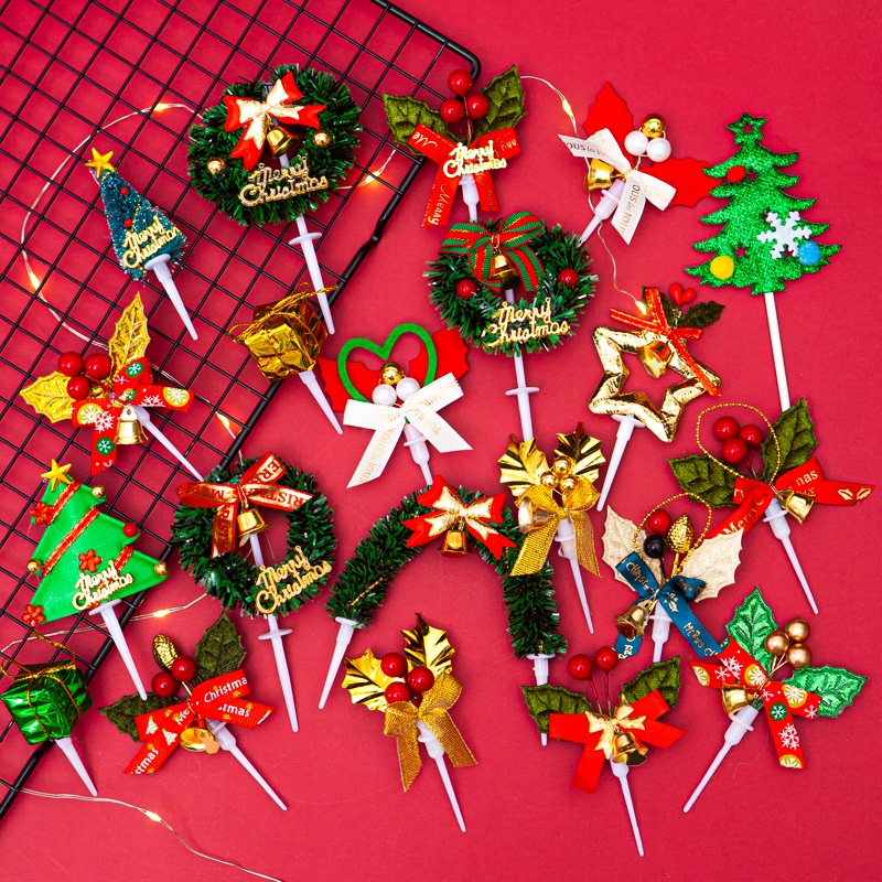 Christmas Cake Topper Xmas Party Xmas Cake Decoration Christmas Wreath ...