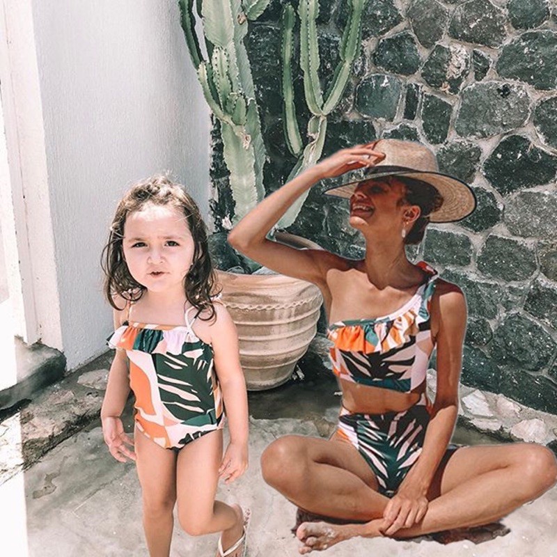 SG SELLER Matching Family Bathing Suits Mother Girl Bikini Swimsuit Mom Daughter Swimsuits Baby Kid Beach Swimwear Shopee Singapore