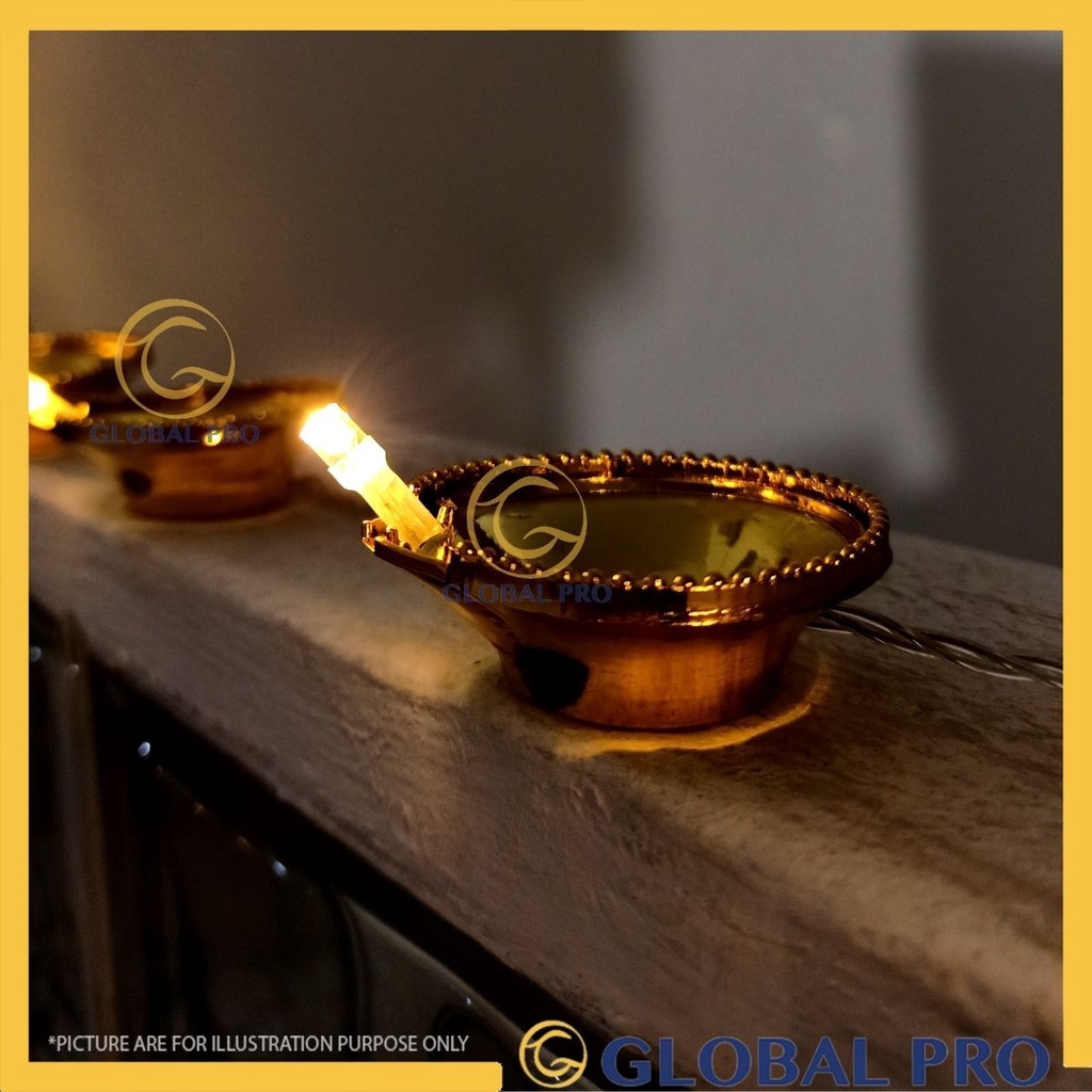 GOLDEN 20L Deepak Diya LED Oil Lamp Light Home Diwali Deepavali Light ...