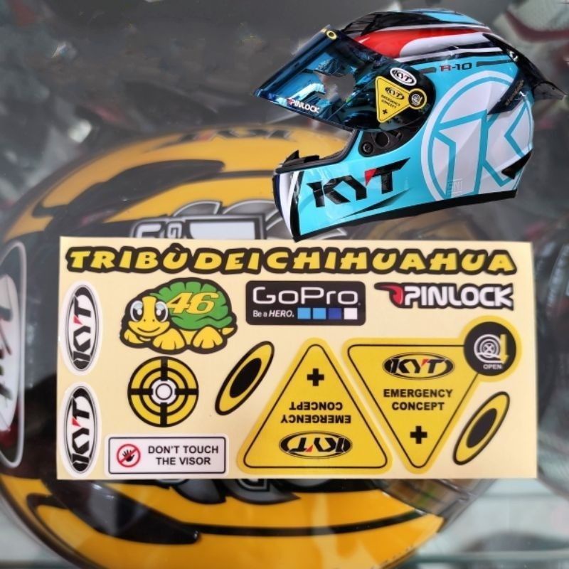KYT logo helmet visor sticker / KYT logo helmet visor sticker / NHK ...