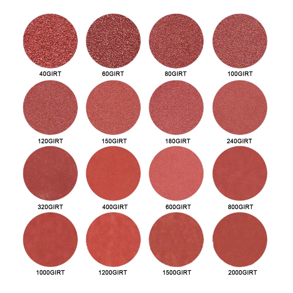 20pcs 4inch/100mm Round Sandpaper Disk 40-2000Grit  Self-adhesive Velcro Sanding Disc Sanding Paper Flocking Sandpaper Red Sandpaper Sanding Pad For Round Polishing