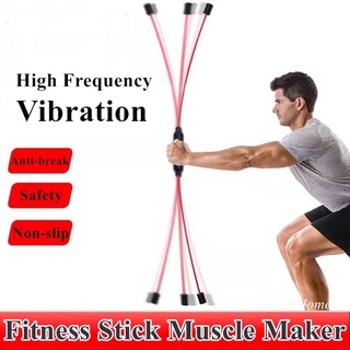 Multi-Function Fitness Training Exercise Elastic Stick Vibrating